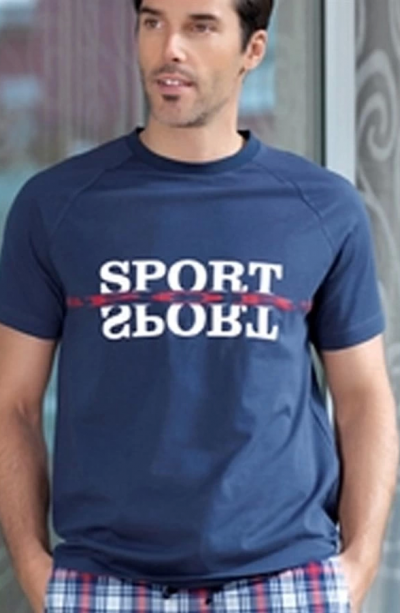 Erkek Ekoseli Kısa Kollu Pijama Takımı 21396