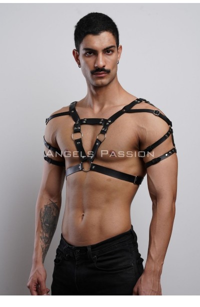 Erkek Harness, Erkek PartyWear, Deri Erkek Parti Elbise Aksesuarı - APFTM6