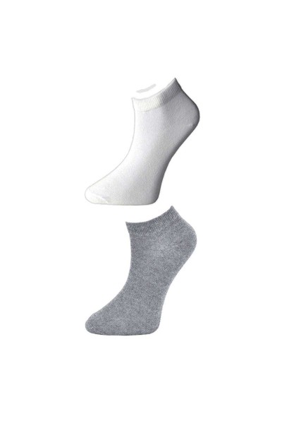 Gri ve Beyaz Kadın Bilek Çorap 6 çift