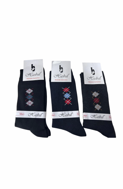 Hasbal Erkek Çorap Baklava Dilimi Desenli 12 Adet