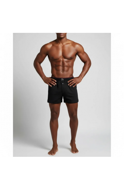 Huma One Erkek Havlu Bel Düz Boxer Battal Boy 3XL Siyah Renk