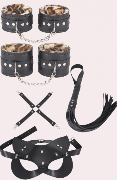 İçi Leopar Tüğlü Deri 5 Li Harness Set 700414