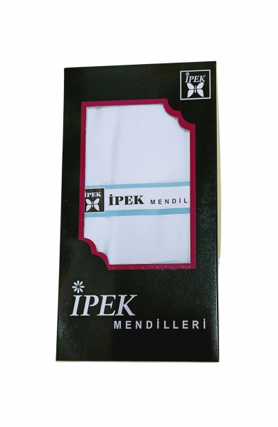 İpek Erkek Beyaz Kutulu Mendil 12 Adet 42x42 cm