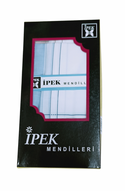 İpek Erkek Çizgili Kutulu Mendil 12 Adet 42x42 cm