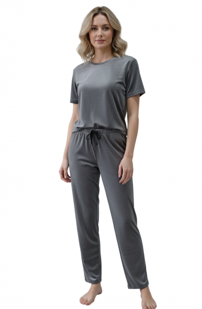 kadife bayan tek alt 9302 Fransız Kadife Açık Gri