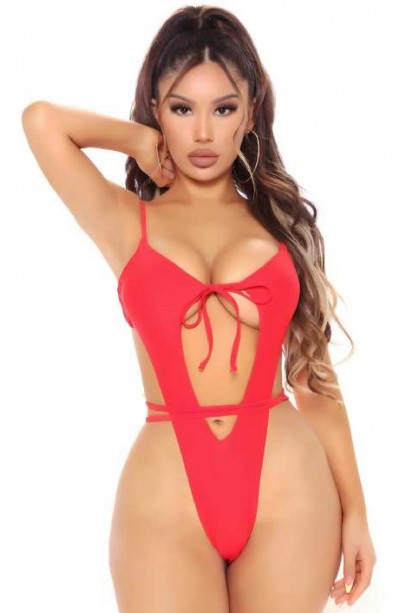 Kadın Babydoll Fantezi Harness Erotik Kıyafet 2051 Kırmızı - Royaleks