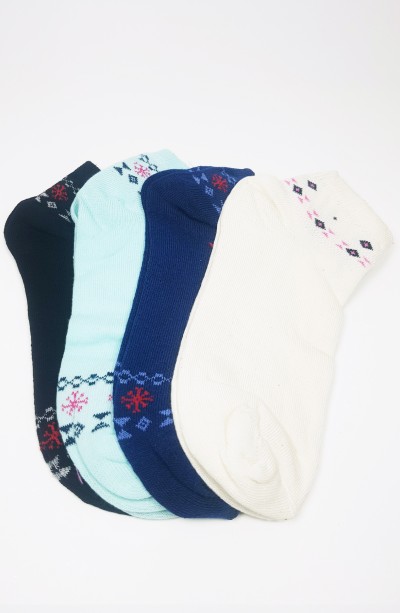 Kadın Bilek Çorap Yazlık Pamuklu Yumuşak Düz Renk 4 Çift