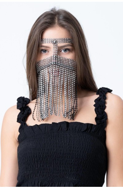 Kadın Taşlı Fantezi Maske 11101