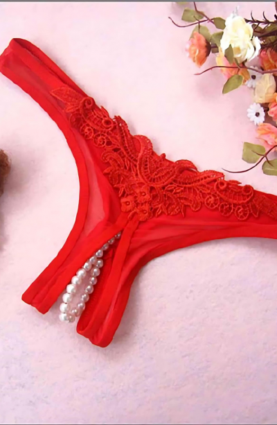 Kırmızı Fantazi Külot Özel Bölgesi Incili Açık Model 80218S