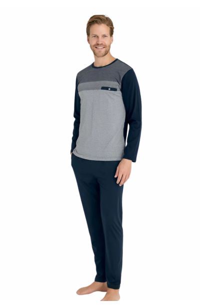 Kly O Yaka Flato Cepli Pijama Takım- 9217