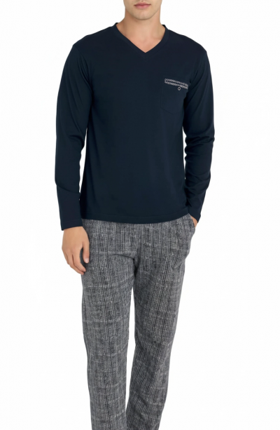 Kly V Yaka Pijama Takımı   9214