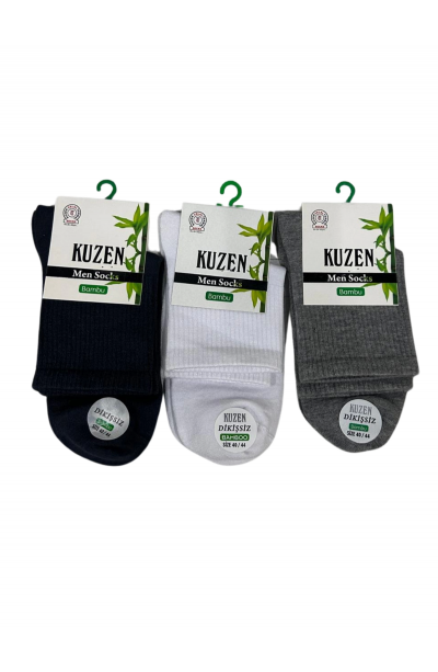 Kuzen Dikişsiz Yarım Konç Bambu Erkek Çorap 6 Adet