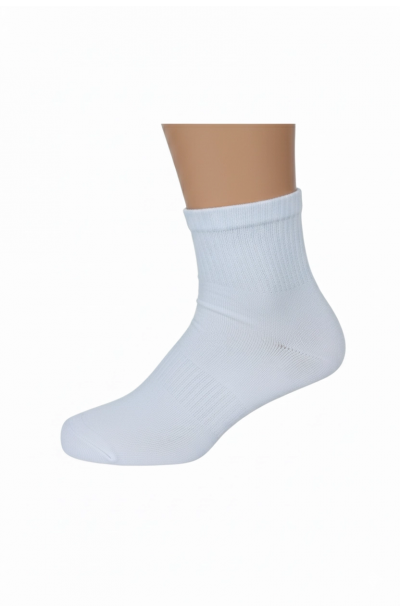 Kuzen Dikişsiz Yarım Konç Beyaz Bambu Erkek Çorap 12 Adet