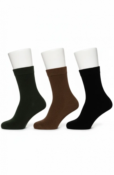 Leroni Dikşsiz Organik Pamuk Termal Havlu Çorap, Bileği Sıkmayan Lastik