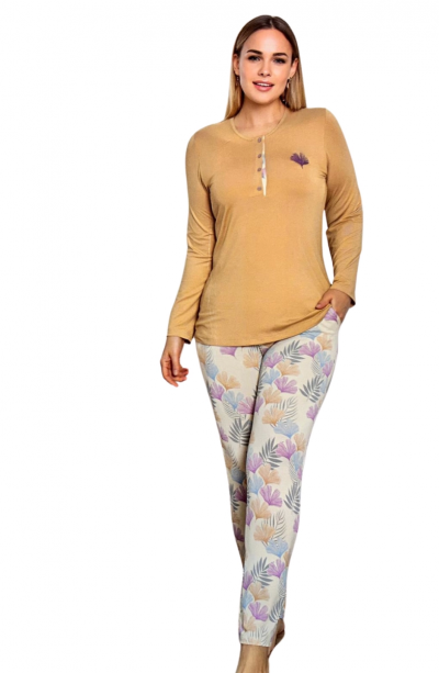 LİMİSSİ VİSKON ALT DESENLİ PİJAMA TAKIMI
