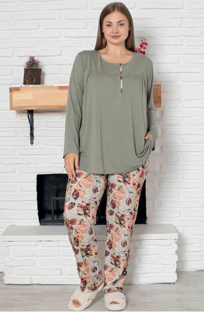 Limissi Viskon Battal Kadın Pijama 24706