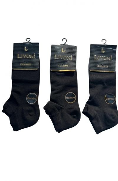 Livoni Dikişsiz Bambu Erkek Patik Çorap 3 adet