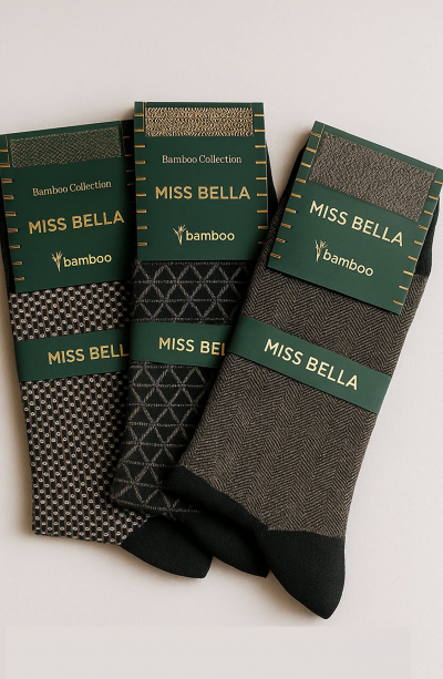 Missbella Bambu Desenli Erkek Çorap 10 ADET