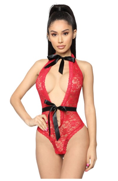 NightLight Boyun ve Bel Kısmı Fiyonklu Babydoll 3209