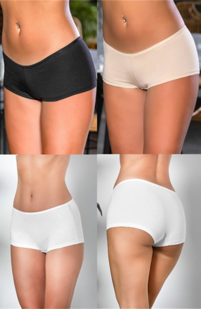 PAMUKLU BOXER KÜLOT (KARIŞIK) SİYAH-BEYAZ-TEN (MGP2963)