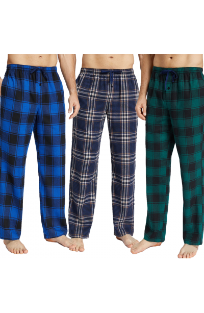 Pijalüx Erkek Kareli Poplin Cepli Alt Pijama