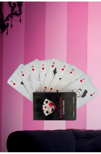 Sexi Görselli Oyun Kartı Kama Sutra Bacak Bantı Dantel İkili Set model BK1026