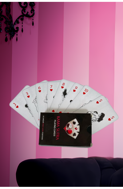 Sexi Görselli Oyun Kartı Kama Sutra Kırmızı Tanga Külot İkili Setmodel BK1033