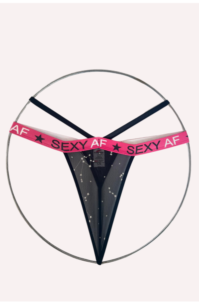 Siyah Beli Lastikli Yazılı String KülotModellerimiz 83034