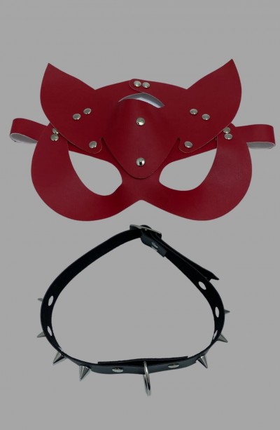 Siyah Harness Fantezi Aksesuar Suni Deri Tasma ve Maske 800237