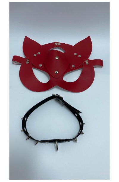 Siyah Harness Fantezi Aksesuar Suni Deri Tasma ve Maske 800237