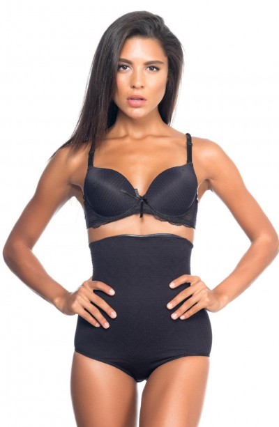 SİYAH MI Emay 2079 Yüksek Bel Desenli Double Slip Korse