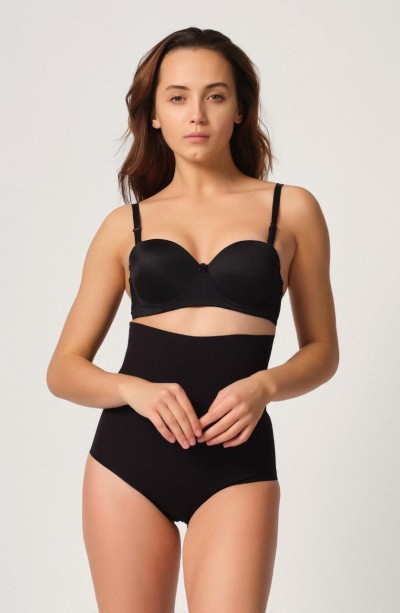 SİYAH MI Emay 2708 Lazer Yüksek Bel Kesim Slip Korse