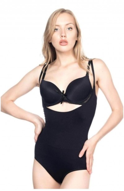 SİYAH MI Emay 2811 Göğsü Açık Slip Boy Lazer Korse