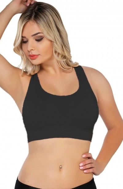 SİYAH MI Emay 4027 Seamless Tül Pedli Toparlayıcı Büstiyer