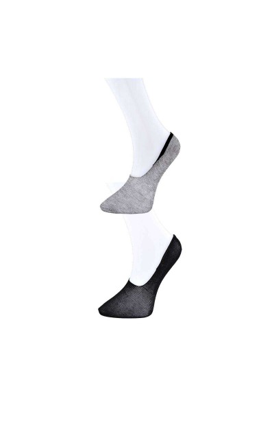 Siyah ve Gri Kadın Babet Çorap 3 çift