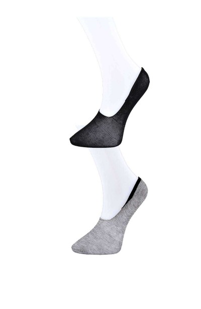 Siyah ve Gri Kadın Babet Çorap 9 çift