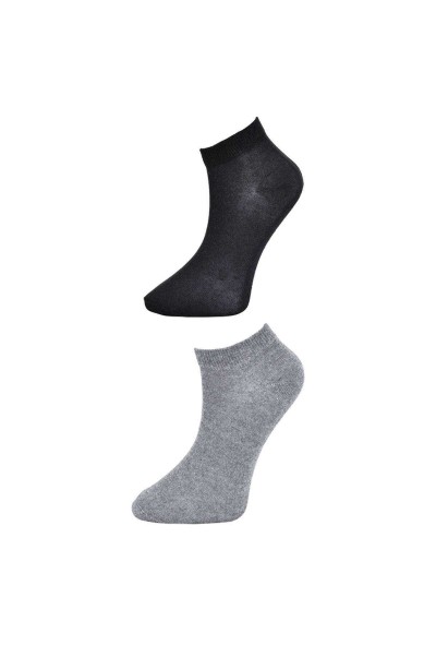 Siyah ve Gri Kadın Bilek Çorap 6 çift