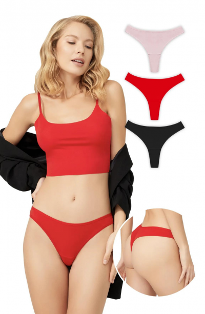 Süprem Penye Tanga Külot 3lü Model RenkliModellerimiz 83011-3LÜ