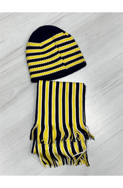 Taraftar Atkı Bere Sarı Lacivert