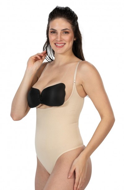 TEN MI Emay 2076 Göğüsü Açık String Body Korse