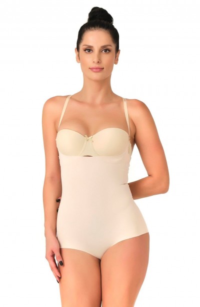 TEN MI Emay 2723 Lazer Kesim Göğsü Açık Slip Korse