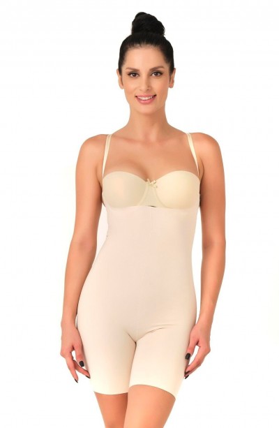 TEN MI Emay 2758 Lazer Kesim Göğsü Açık Boxer  Korse