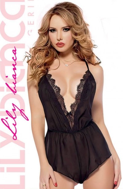 Tül Erotik Babydoll Siyah Lily Bianca 961