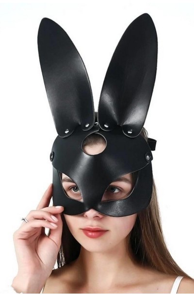 Uzun Tavşan Kulaklı Deri Harness Maske 700908