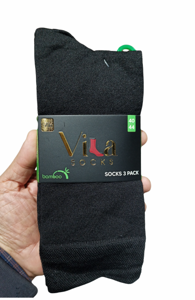 Vila Erkek 3lü Siyah Bambu Çorap ,
