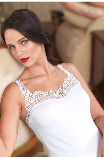 Yakası ve Askıları Güpürlü Atlet B162