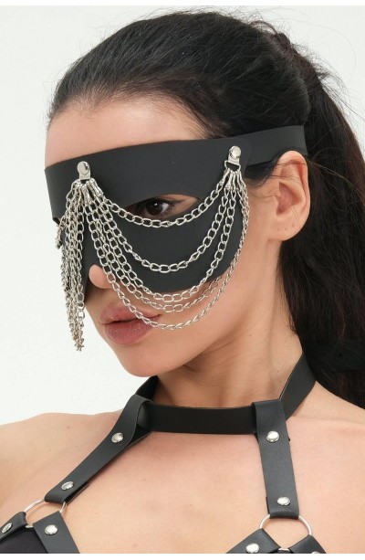 Zincirli Deri Maske 800273MAS